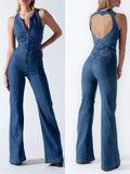 Amalia | Denim Jumpsuit met Open Rug